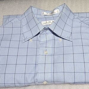 Men's Classic Blue Checkered Dress Shirt